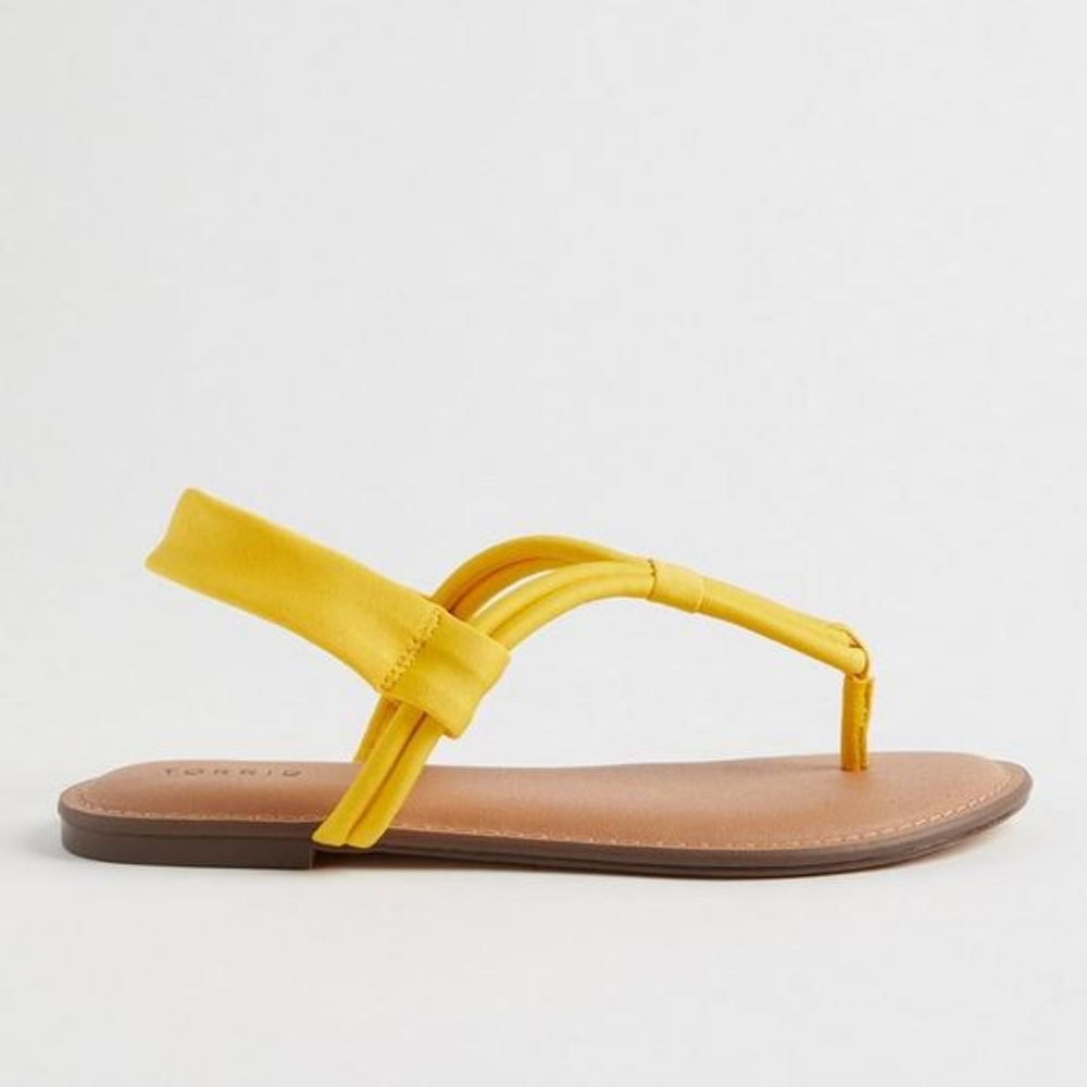 Torrid extra wide width t-strap sandal, 6ww, golden yellow - Picture 2 of 9